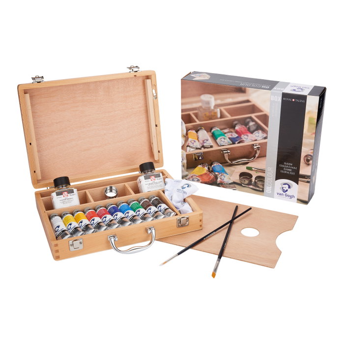 Talens Set Básico Van Gogh de Óleos en Caja de Madera con 10 Tubos de 40ml y Accesorios Talens Set Básico Van Gogh de Óleos en Caja de Madera con 10 Tubos de 40ml y Accesorios